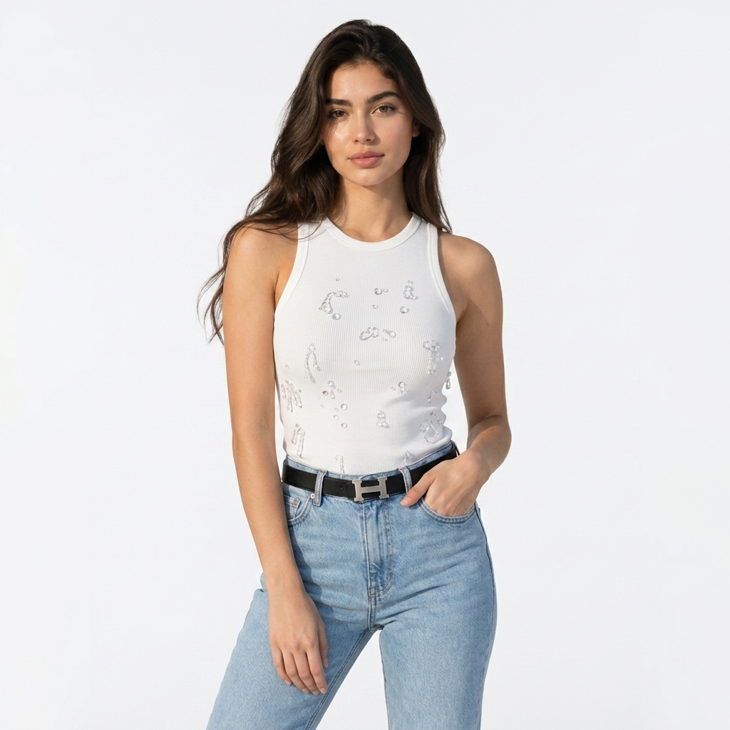 Crystal Radiance Ribbed Tank
