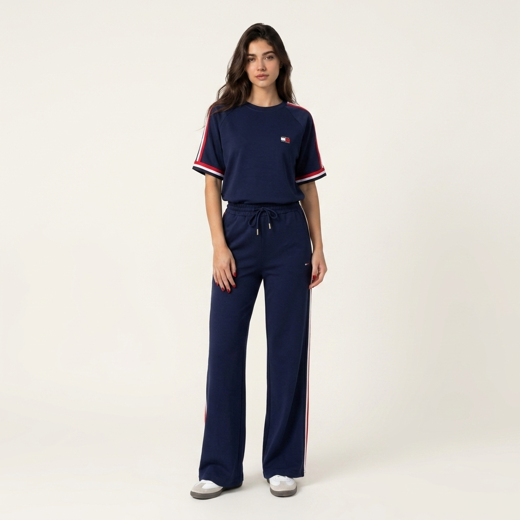 Signature Tricolour Stripe Jersey Lounge Set