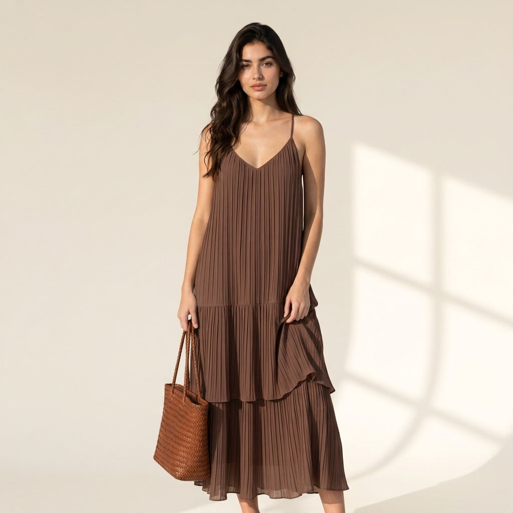 The Terra Cotta Pleated Maxi