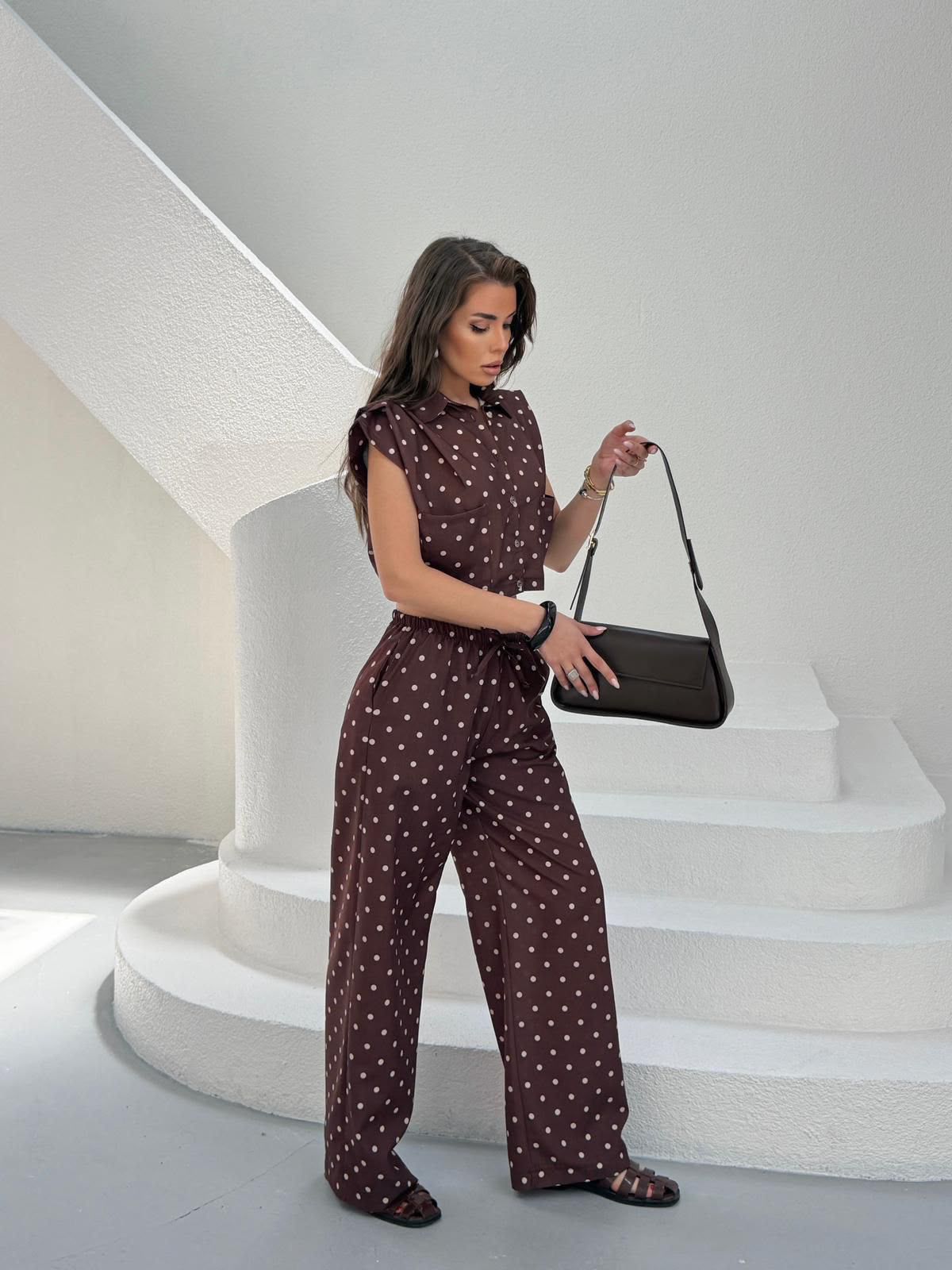 Monochrome Dot Linen Set