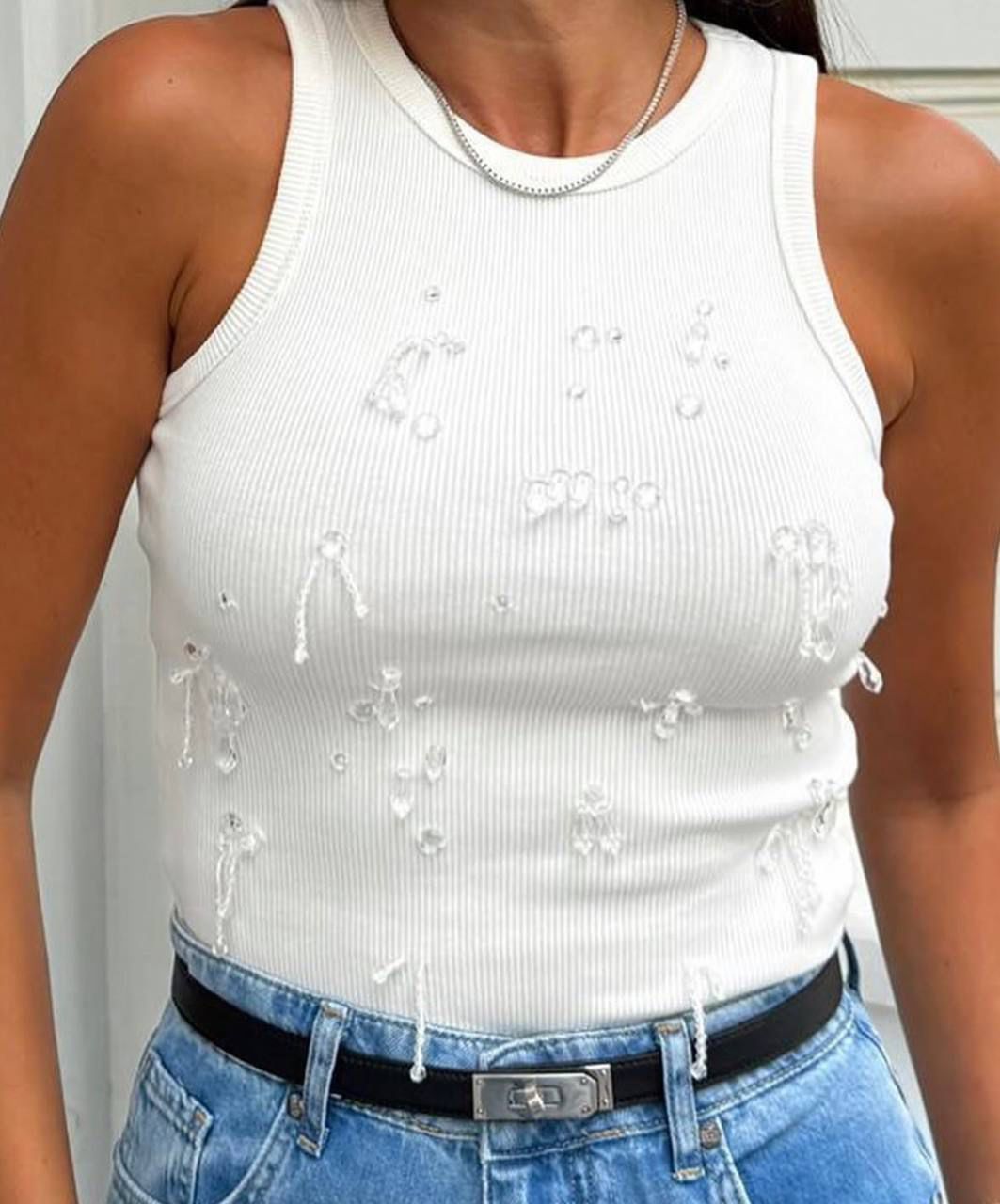Crystal Radiance Ribbed Tank