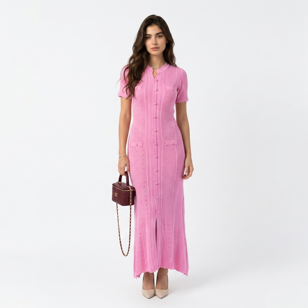 Rose Petal Knit Gown