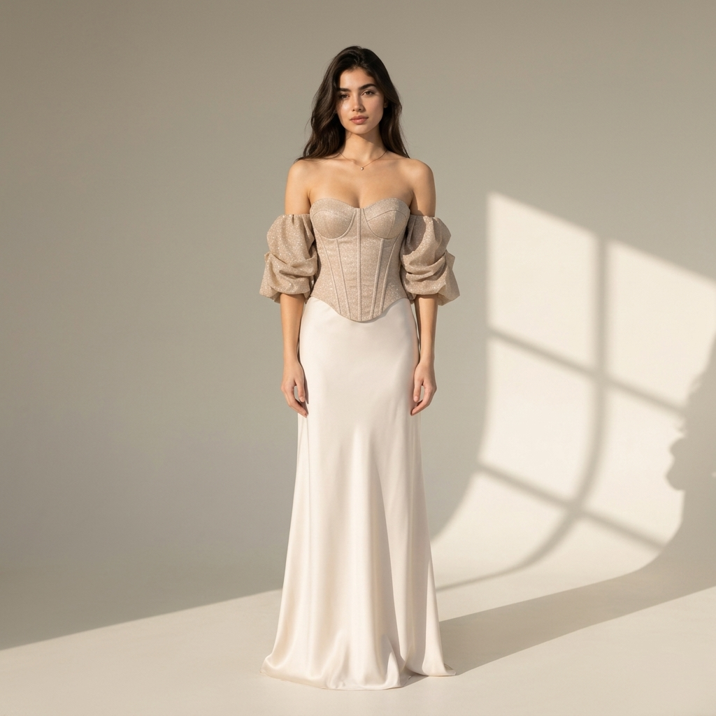 Édition Noir Off-Shoulder Corset Evening Set