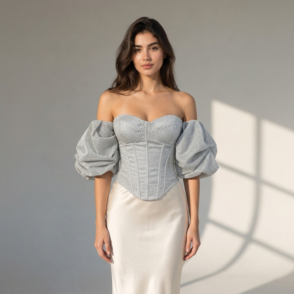 Édition Noir Off-Shoulder Corset Evening Set