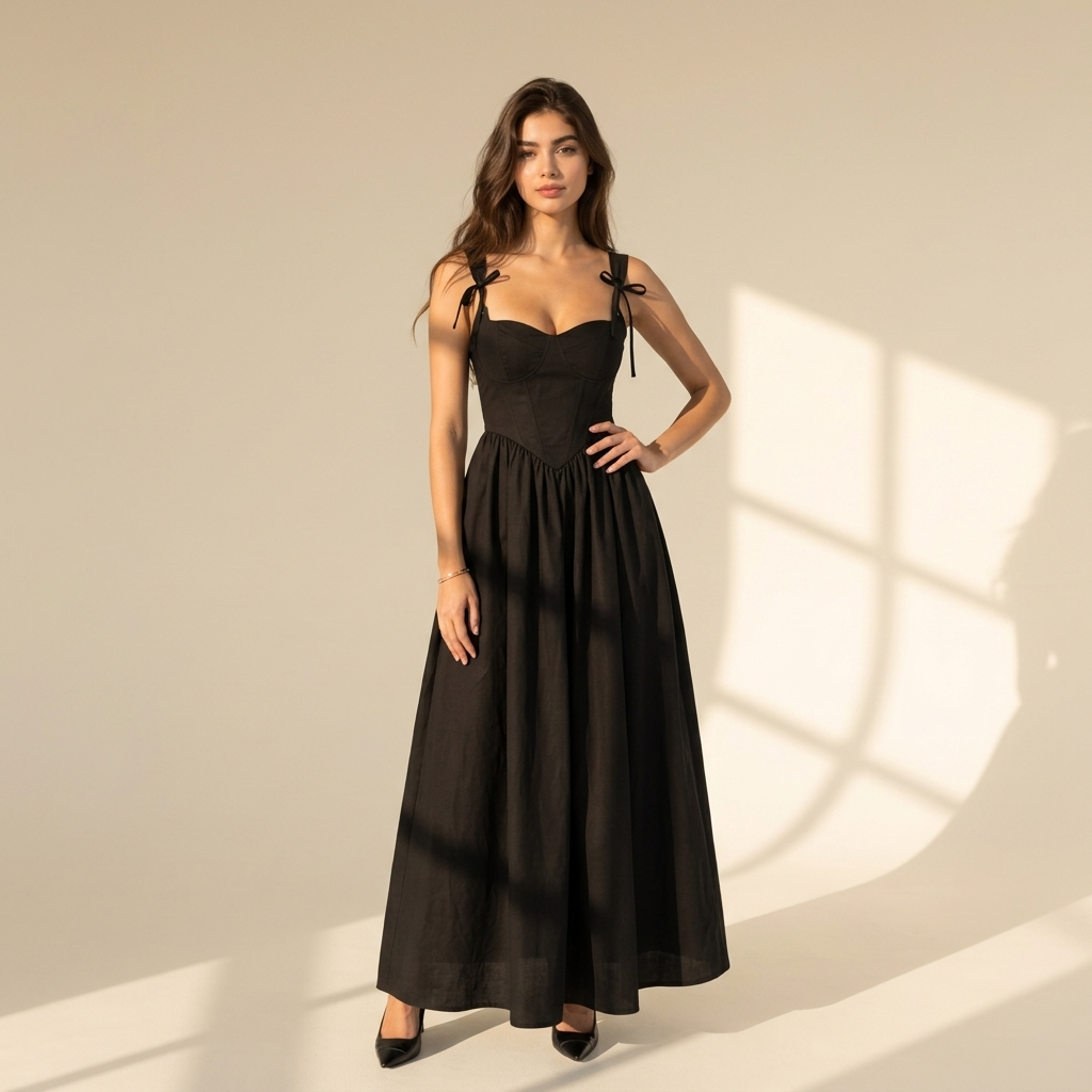 Rosso Sweetheart Corset Maxi Dress
