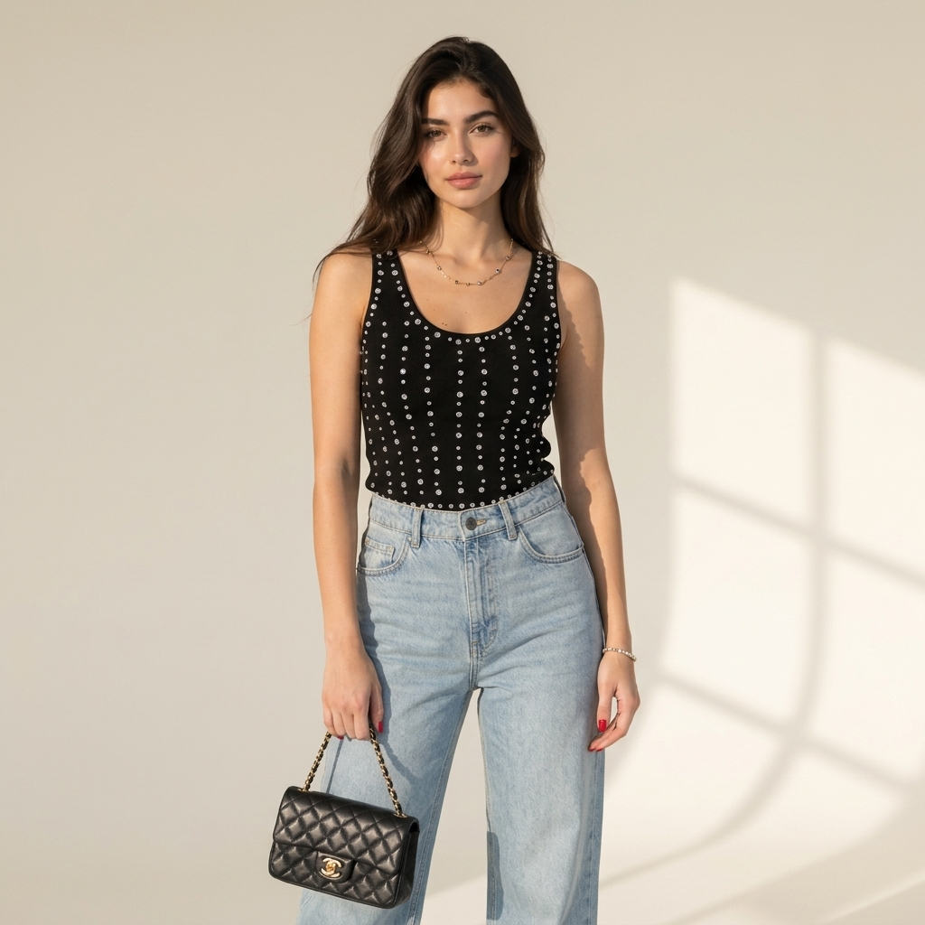 Aura Crystal-Embellished Tank