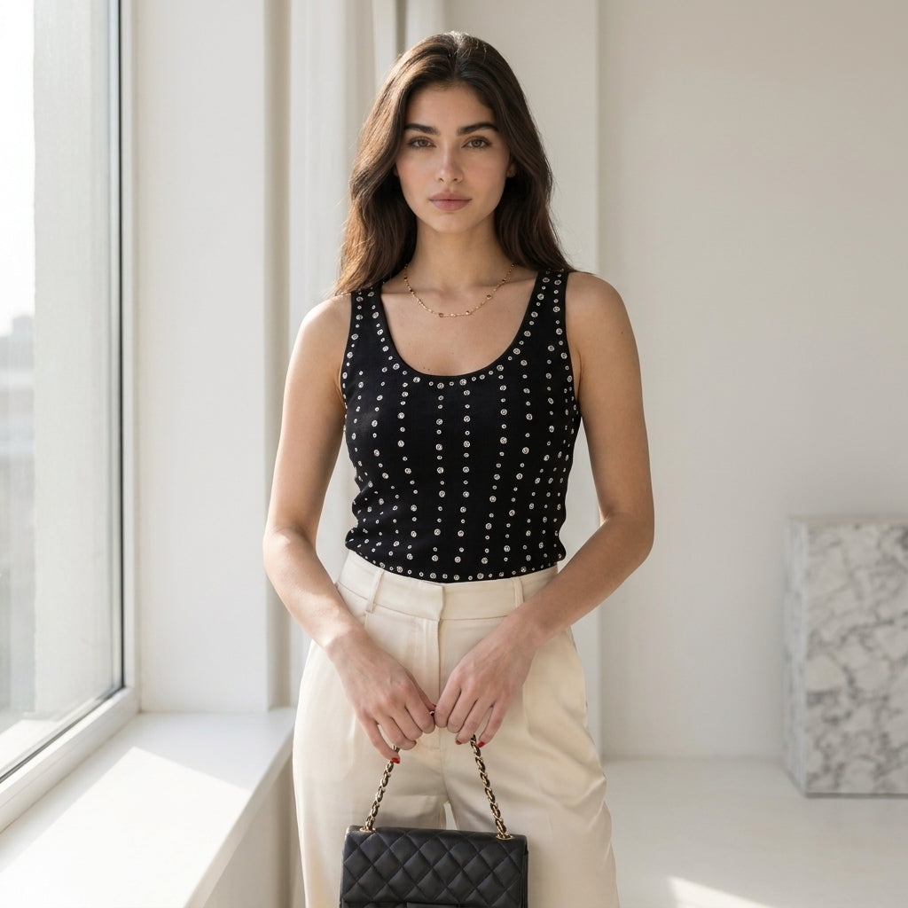 Aura Crystal-Embellished Tank