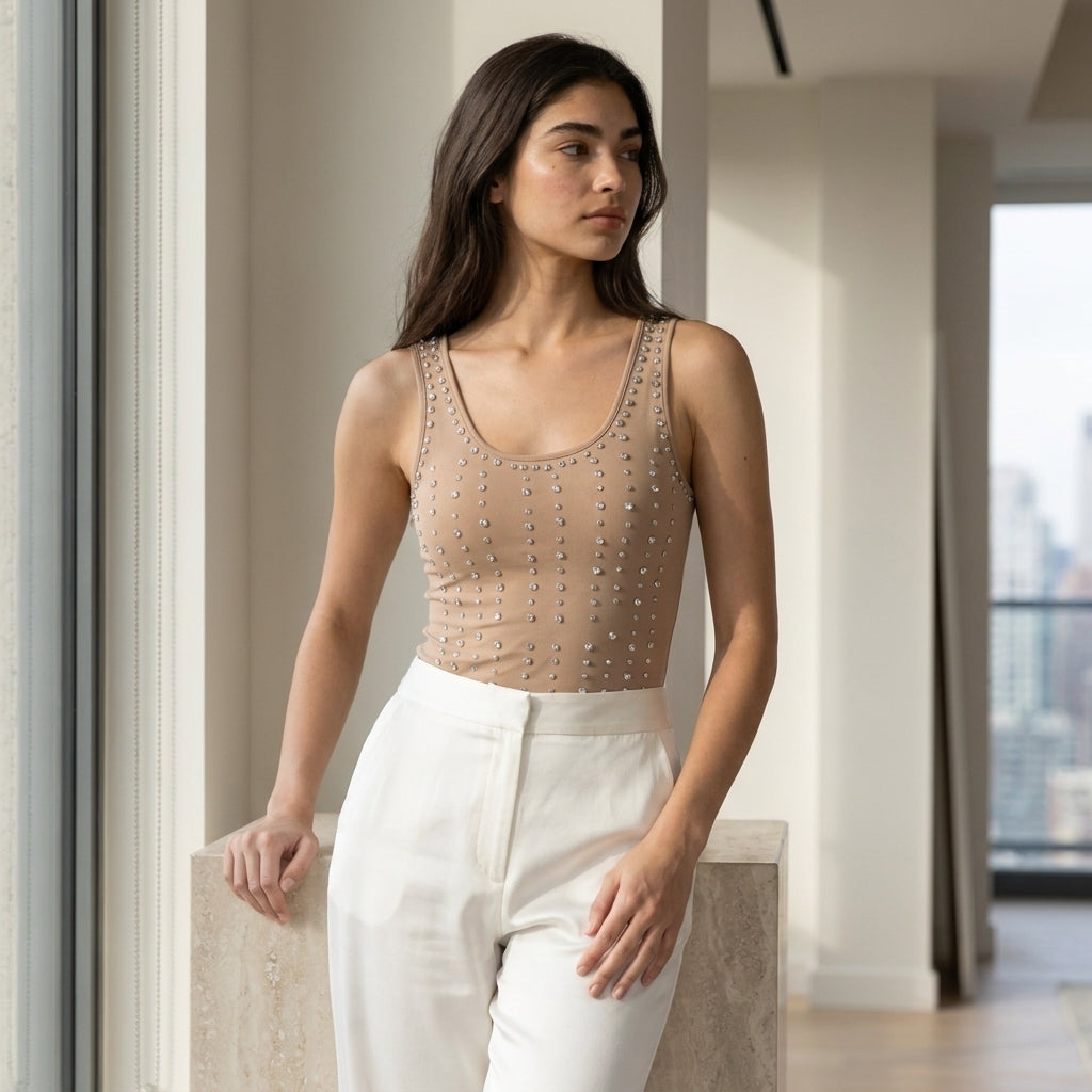 Aura Crystal-Embellished Tank